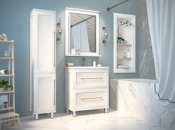 Misty Зеркало для ванной Марта 60 белое глянцевое – фотография-3